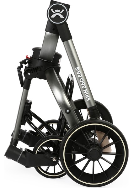Spin 360 Derece Dönebilen Bebek Arabası Latte Gri Kasa