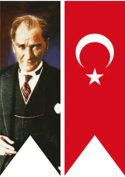Atatürk ve Türk Bayrağı Kırlangıç Ikili Set 50 x 200 cm