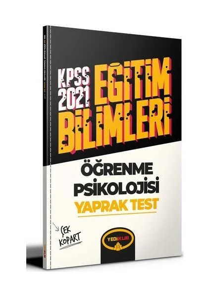 Yediiklim Yayınları KPSS 2021 Eğitim Bilimleri Öğrenme Psikolojisi Çek Kopart Yaprak Test