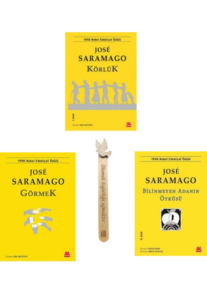 Körlük - Görmek - Bilinmeyen Adanın Öyküsü - 3 Kitap - Jose Saramago + Cizo Kitap Ayracı