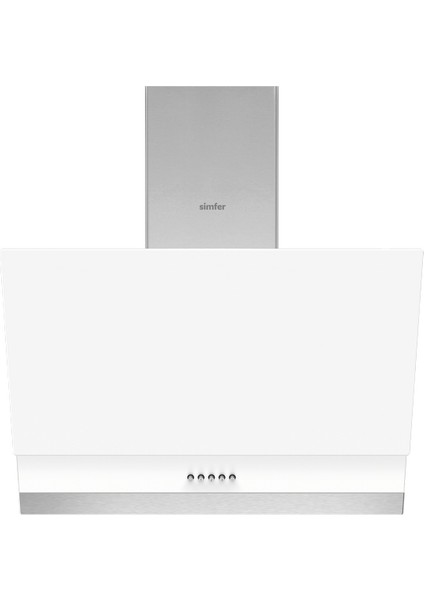 9604 60 cm Beyaz Eğik Cam Davlumbaz