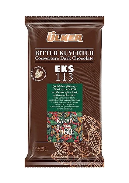 Bitter Kuvertür Çikolata %60 Eks 113 2,5 kg