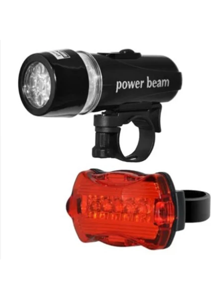 Power Beam LED Bisiklet Lambası Feneri Ön Far Arka Stop Işık Aydınlatma Seti