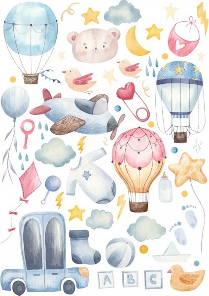 Bebek Temalı Çocuk Duvar Stickerı 50X70CM fiyatları