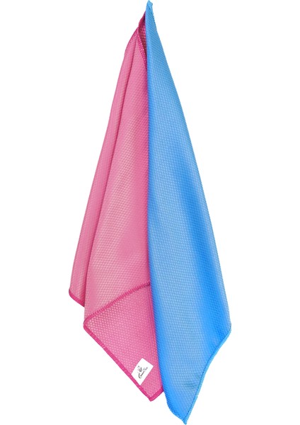 2'li Mikrofiber Cam Silme Bezi 40x40 235GR/M2 - Pembe/mavi