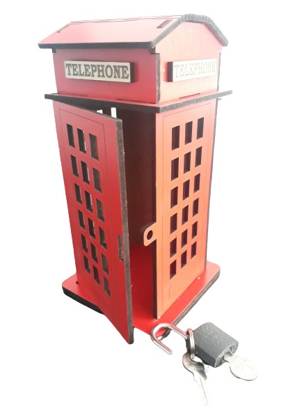 Kumbara Ahşap Telefon Kulubesi
