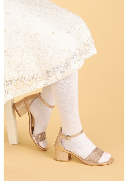 Heidi Çatlak Günlük Kız Çocuk 3 Cm Topuklu Sandalet Abiye Ayakkabı