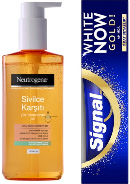 Yüz Temizleme Jeli 200 ml ve Signal White Now Gold Anında Beyazlık Diş Macunu 75 ml