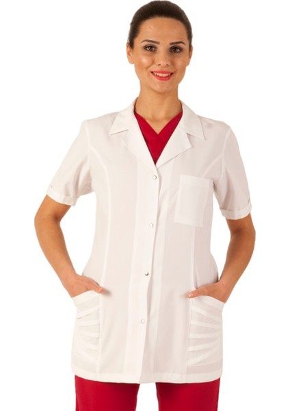 Doktor Hemşire Beyaz Kısa Kollu Önlük - Kadın fiyatları