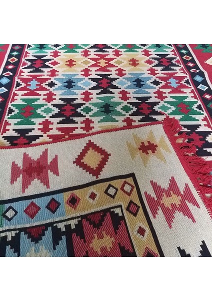 Çift Taraflı Kilim - Otantik Yıldızlı Desen Kilim Yolluk