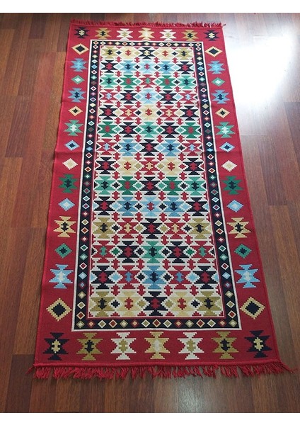 Çift Taraflı Kilim - Otantik Yıldızlı Desen Kilim Yolluk