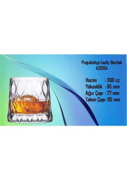 Leafy Viski Bardağı 300 cc 6 Adet modelleri
