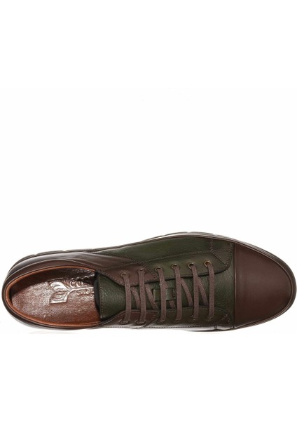 EU1840 Kahve & Haki Deri 4 Mevsim Erkek Ayakkabısı indirimleri