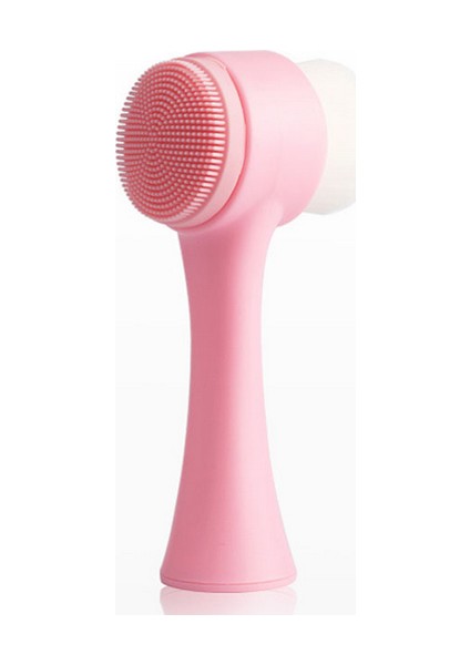 Pudrashine Çift Taraflı Cilt ve Yüz Temizleme Fırçası Pembe