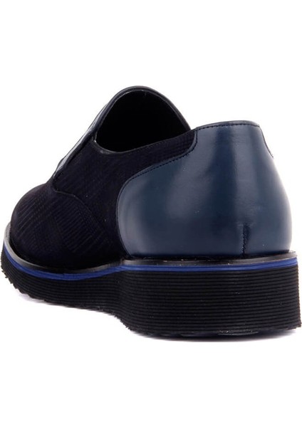 Bağcıksız Lacivdert Nubuk Deri Erkek Günlük Ayakkabı 7105 821 44 fırsatları