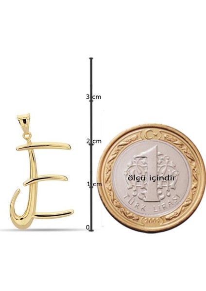E Harfi 14 Ayar Altın Kolye