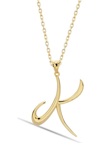 K Harfi 14 Ayar Altın Kolye