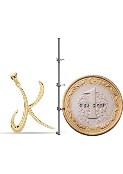 K Harfi 14 Ayar Altın Kolye fiyatları