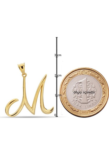 M Harfi 14 Ayar Altın Kolye fiyatları