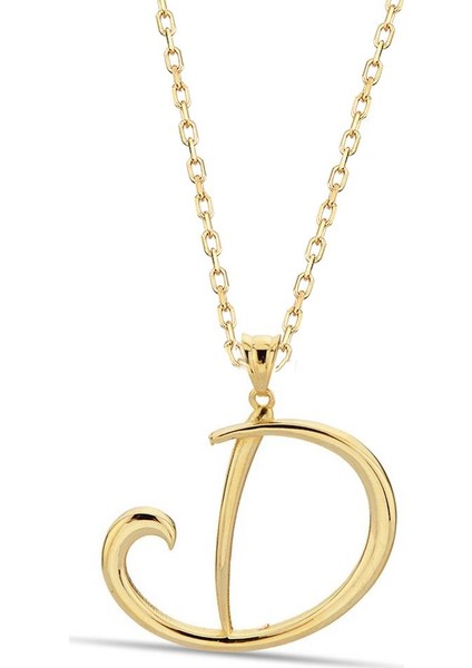D Harfi 14 Ayar Altın Kolye
