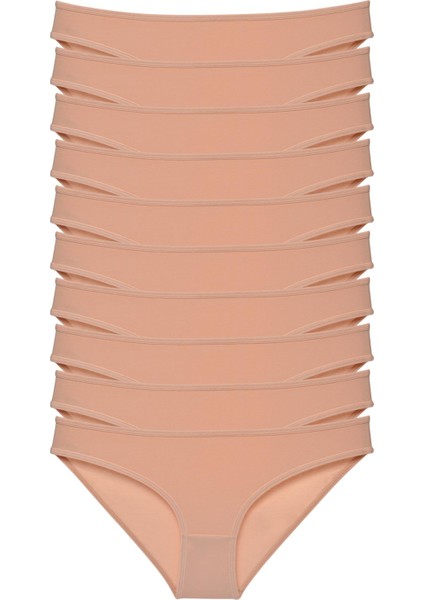 Kadın 10'lu Paket Ten Bikini Külot