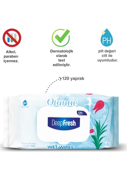 Deep Fresh Otantik Islak Mendil Ebruli 120 Yaprak