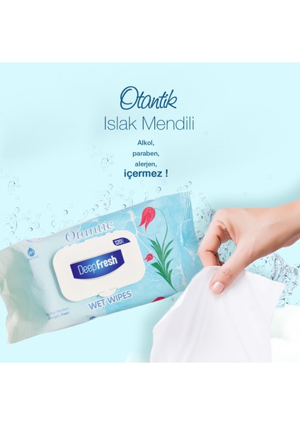 Deep Fresh Otantik Islak Mendil Ebruli 120 Yaprak