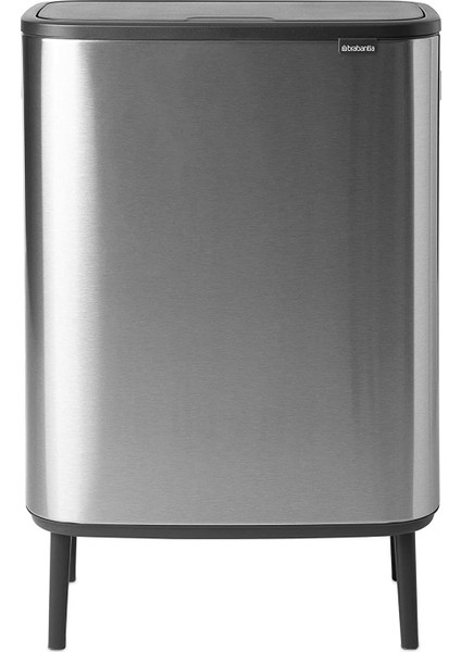 Çöp Kutusu 30 + 30 Lt Bo Touch Dokunmatik Kapak Mat Çelik