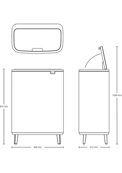 Çöp Kutusu 30 + 30 Lt Bo Touch Dokunmatik Kapak Mat Çelik indirimleri