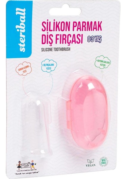 Silikon Parmak Diş Fırçası - Pembe