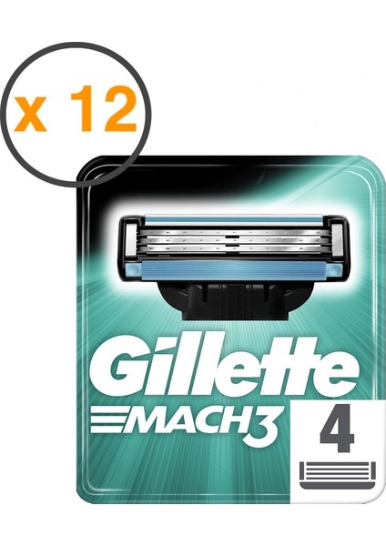 Mach3 Yedek Tıraş Bıçağı 12'li