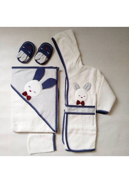 826 Erkek Bebek Pamuklu Bornoz Takımı