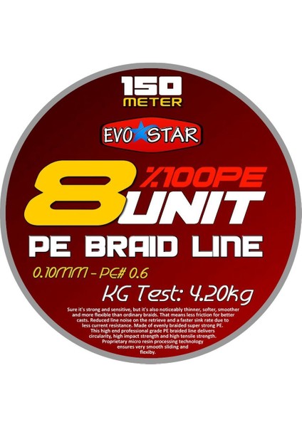 Evostar 8 Unit %100 Pe 8 Kat Örgü Ip Misina Yeşil - 0.10 mm