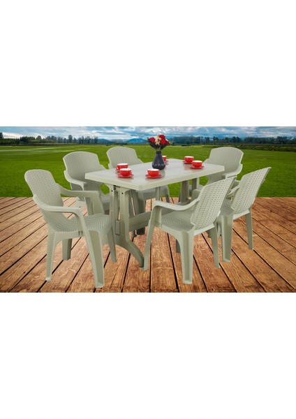 Zeugma 70x120 Golf Koltuk 6 Kişilik Masa Takımı