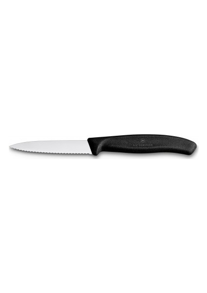 Tırtıklı Soyma Bıçağı 8 cm Siyah