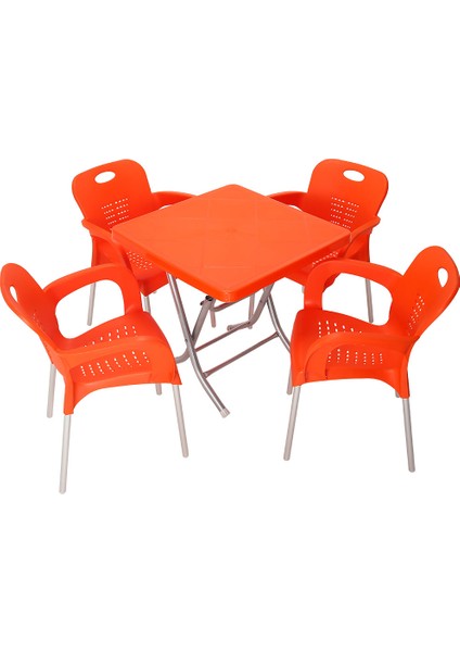 Katlanır Ayak 80X80 Demir Ayaklı Nil Koltuk Masa Takımı