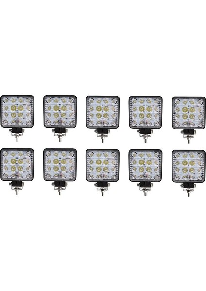 Off Road Beyaz Işık Sis Farı Lambası 16 LED Kare 12-24 V 10 Adet