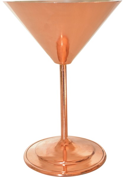 Bakır Kadeh Martini Model Düz Parlak Bakır Renk
