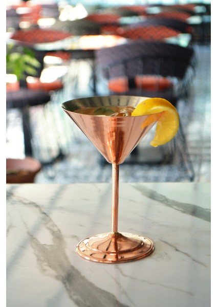 Bakır Kadeh Martini Model Düz Parlak Bakır Renk