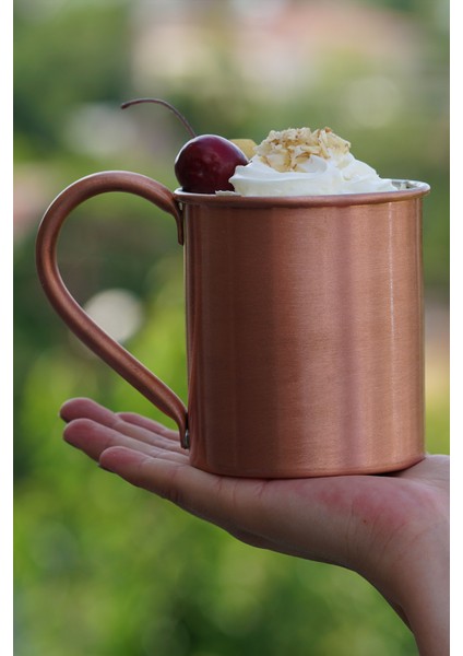 Bakır Düz Kupa (2'li Bakır Renk 500ML)