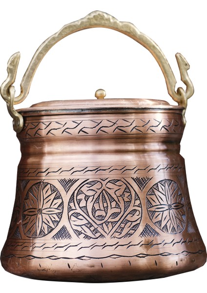 Bakır Bakraç Oyma Nakışlı 500 ML (Mat Bakır Renk )