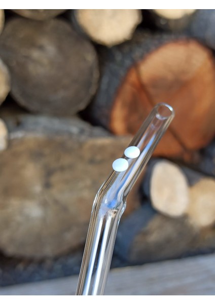 Cam Pipet Beyaz Desenli (9mm Çaplı)