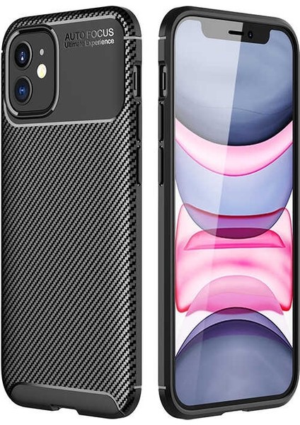 Apple iPhone 12 Mini Kılıf Negro Karbon Dizayn Silikon Siyah