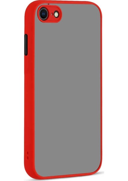 Apple iPhone 8 Kılıf Hux Kamera Korumalı Silikon Kırmızı
