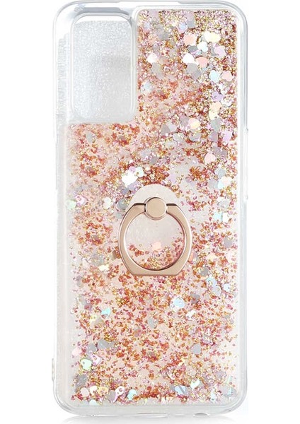 Oppo A52 Kılıf Milce Sulu Yüzüklü Silikon Arka Kapak Gold