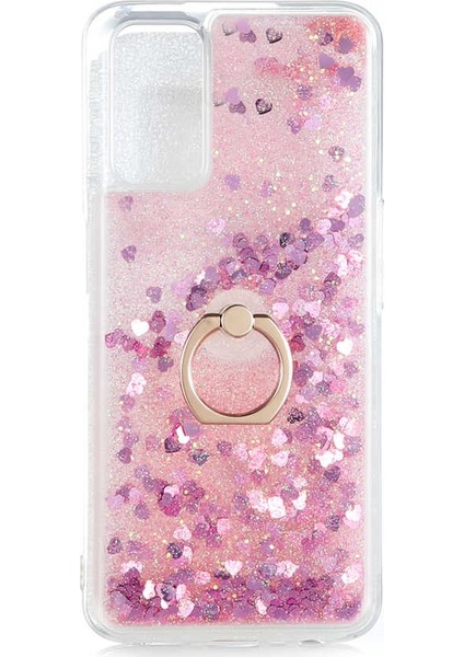 Oppo A52 Kılıf Milce Sulu Yüzüklü Silikon Arka Kapak Pembe