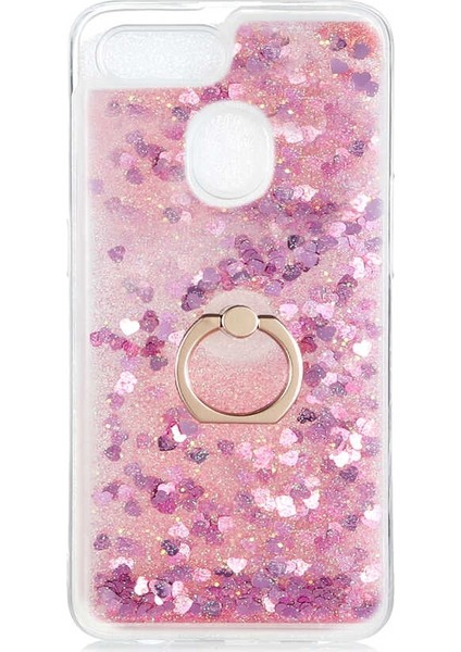 Oppo AX7 Kılıf Milce Sulu Yüzüklü Silikon Arka Kapak Pembe