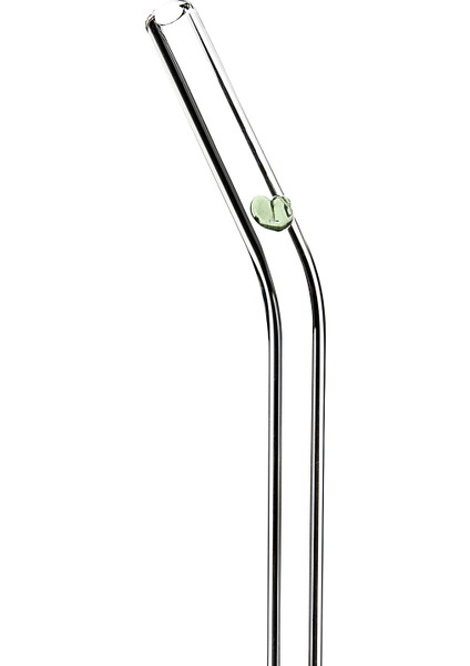 Yeşil Kalpli Cam Pipet