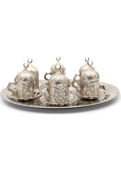 Fincan Takımı Bakır Gümüş Renkli 6'lı Set