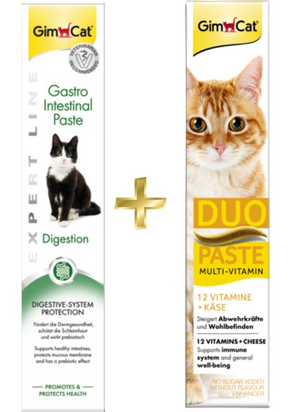 Gastro Intestinal Paste Sindirim Destekleyici 50 gr + Gimcat Multi-Vitamin Duo Paste Peynirli 50 gr ARDA005